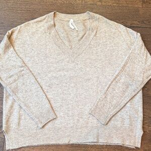 Dreamers Light Beige V-Neck Sweater